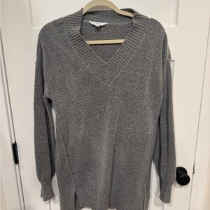 Gray V-Neck Women's Sweater